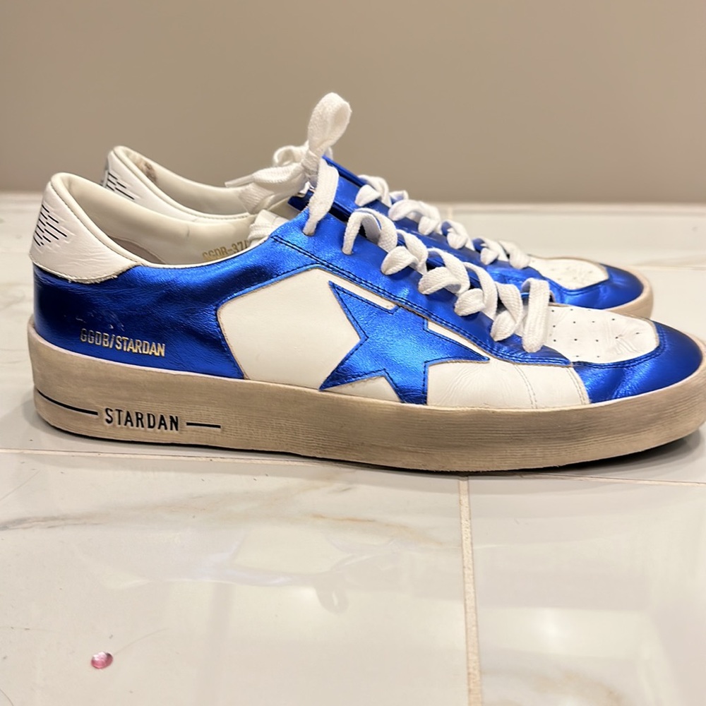 Golden Goose Stardan metallic blue sneakers sz 42 - Picture 3 of 6